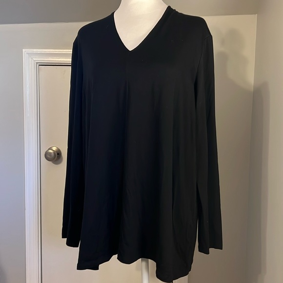 Eileen Fisher Tensel long sleeve shirt L - Picture 1 of 5